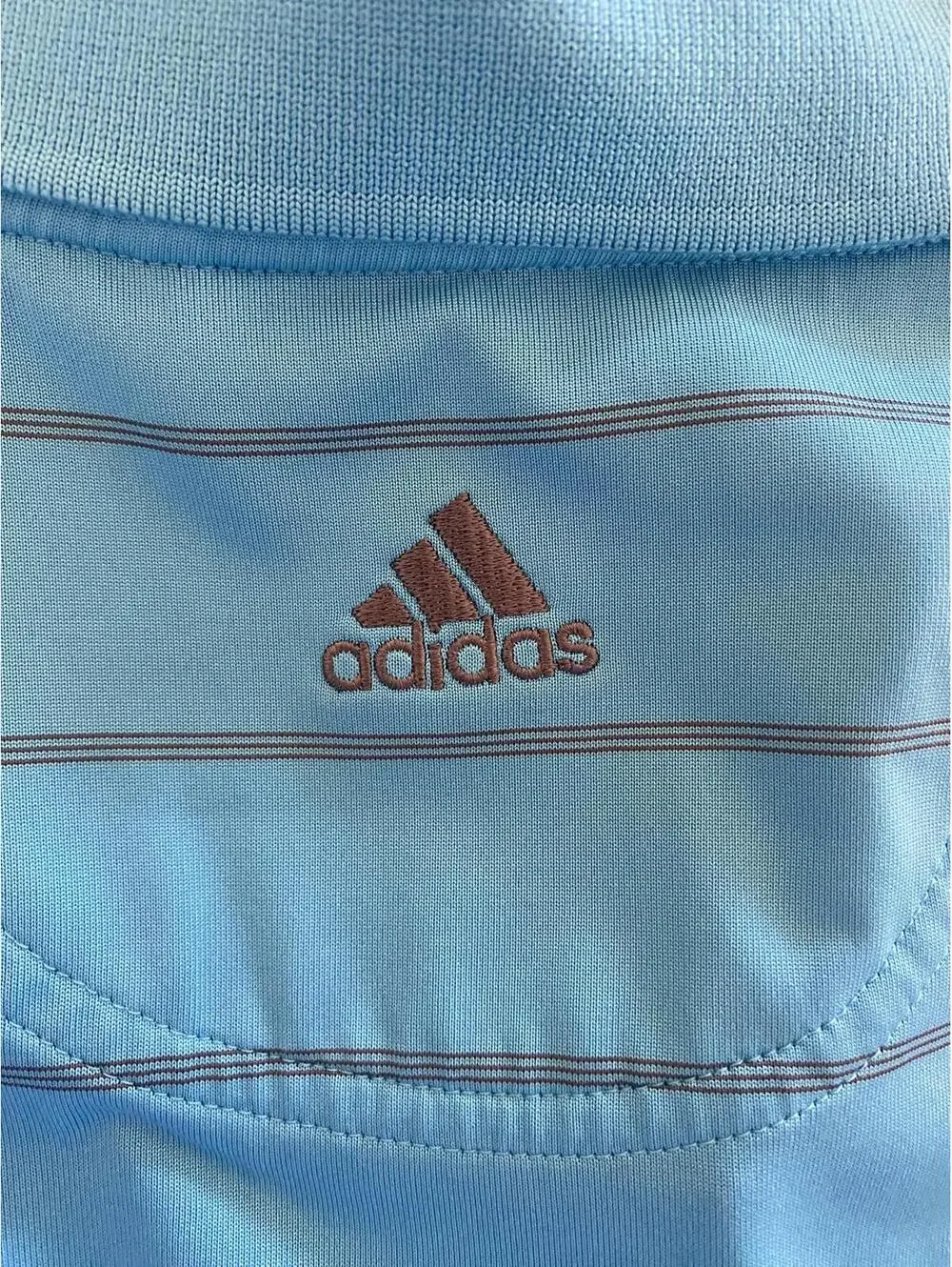 Adidas Men’s Blue Striped Polo Shirt 2XL